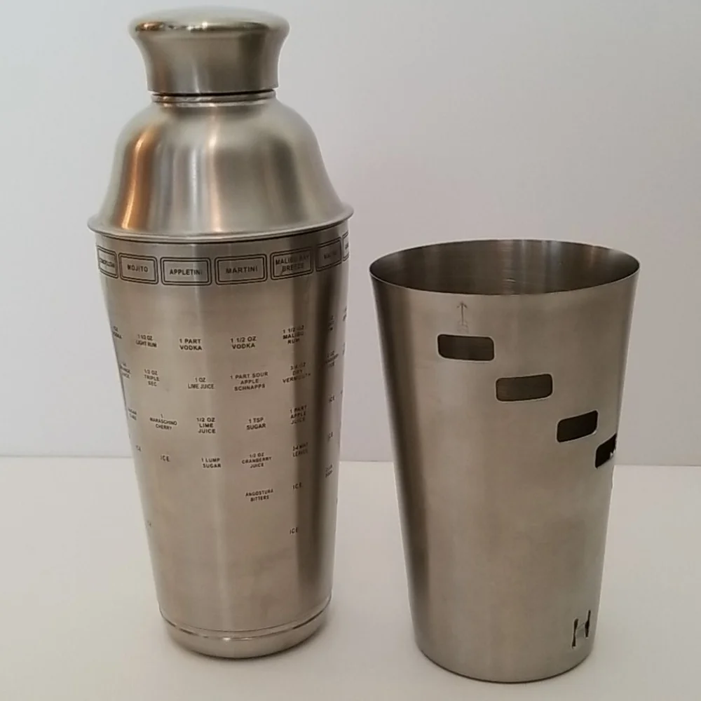Oggi stainless steel silver dial a drink shaker 34 oz